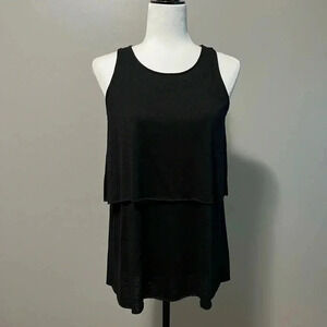Lord &  Taylor Black Layered Tank Top